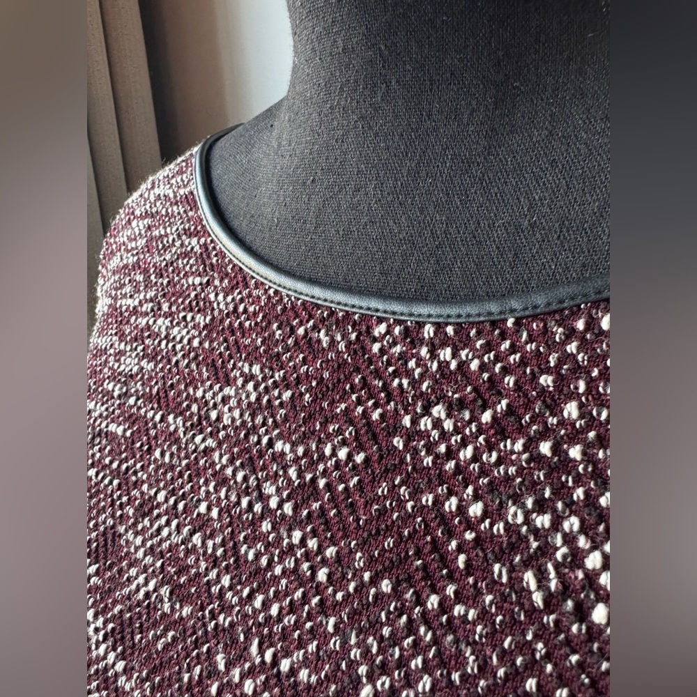 Ann Taylor Factory Marled Burgundy and Ivory Knit Dress Large - Picture 6 of 10